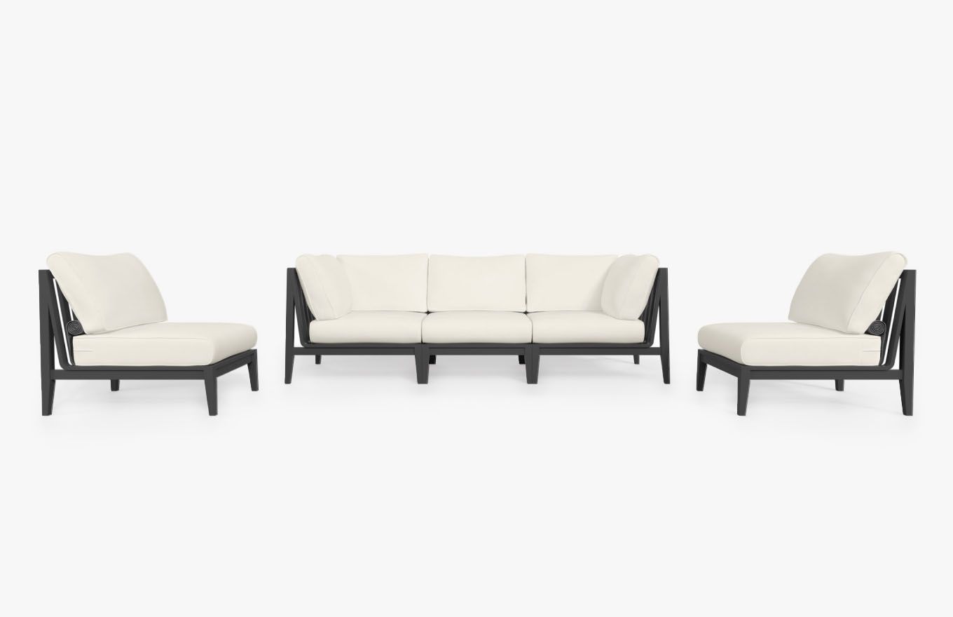 Outer modular outdoor sofa set with cushioned seating shown as a modern patio furniture arrangement
