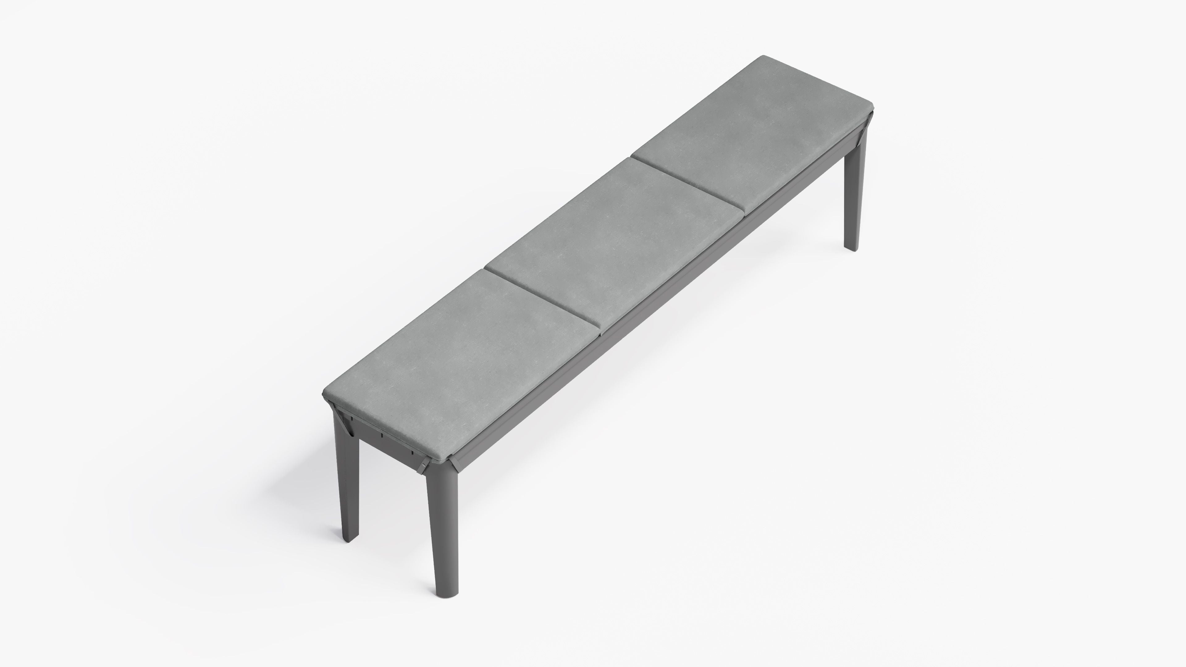 Aluminum Dining Bench Cushion #color_pacific fog gray