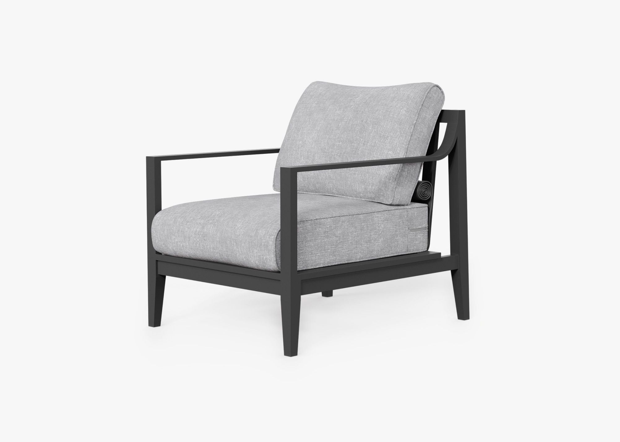 Charcoal Aluminum Outdoor Armchair, front. #color_pacific fog gray
