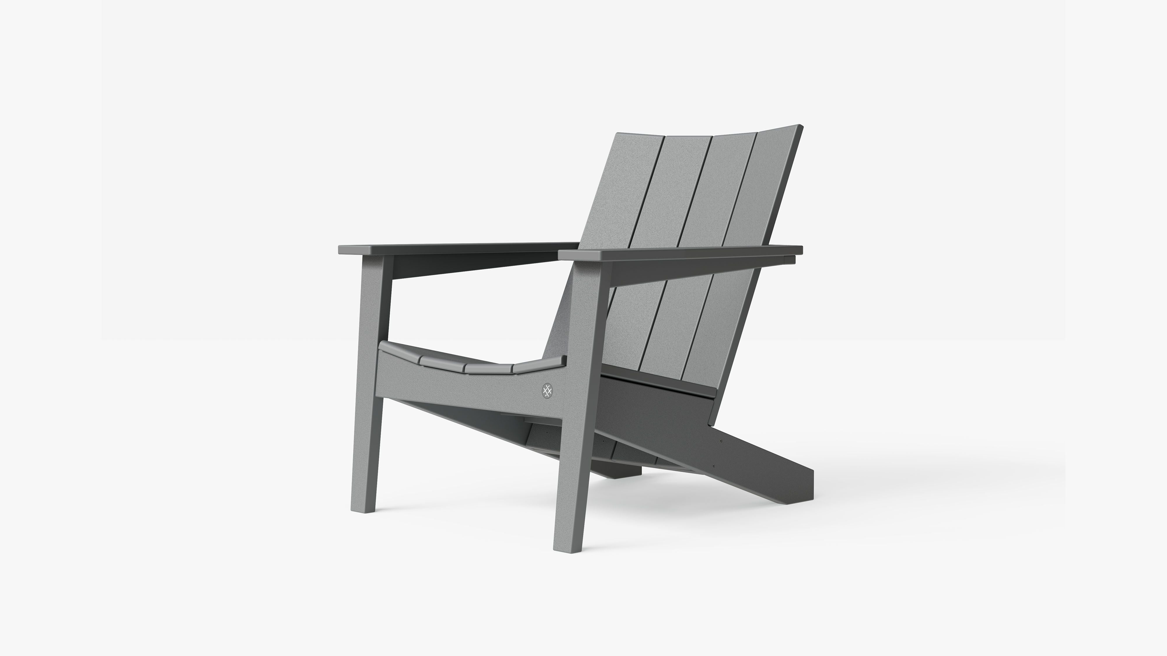 The Ascent Adirondack chair, 3/4 angle view. #color_charcoal
