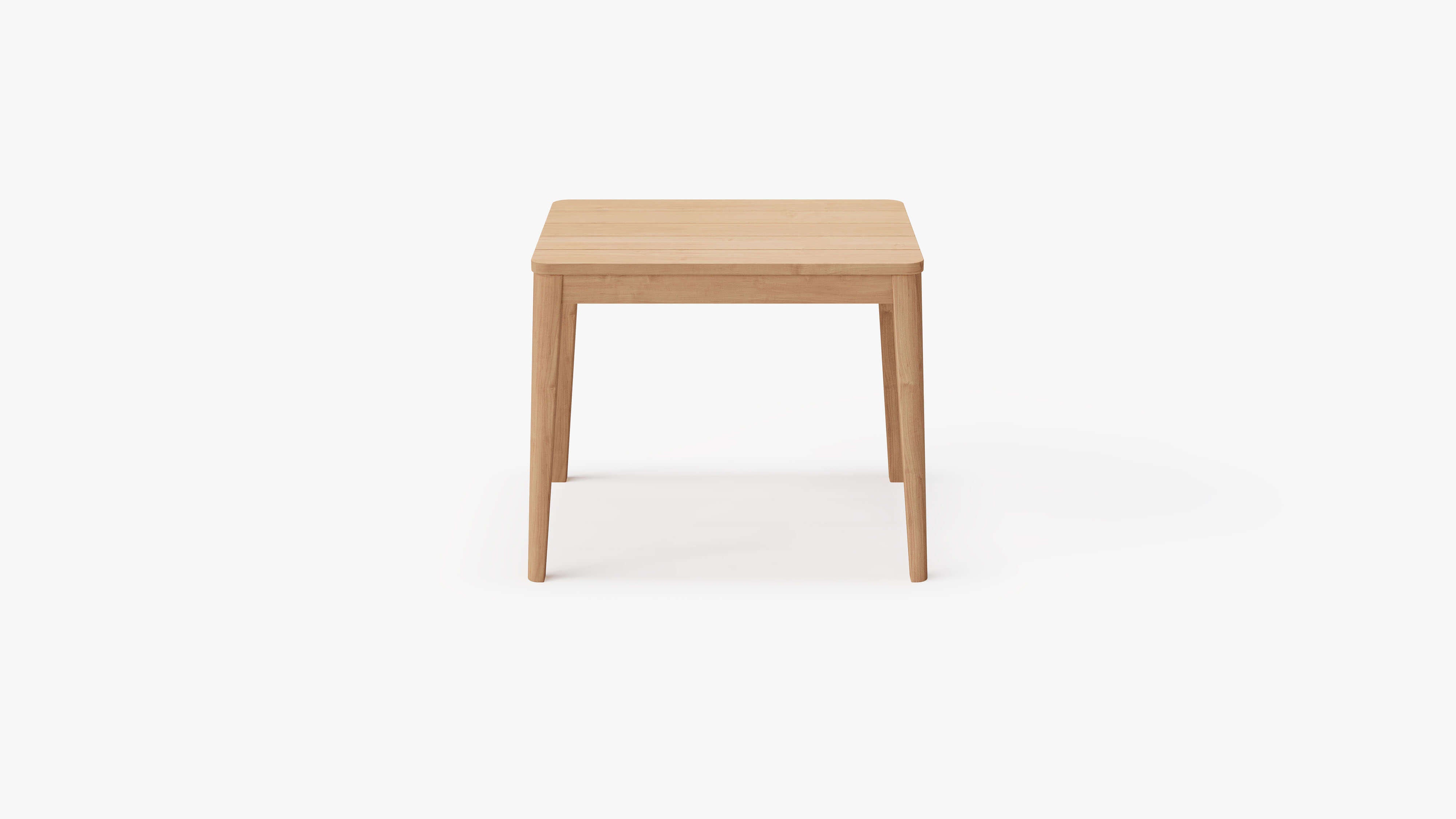A teak side table with a smooth rectangular top and sturdy legs, showcasing natural wood grain and a warm finish.-teak side table-outer #shape_rectangular
