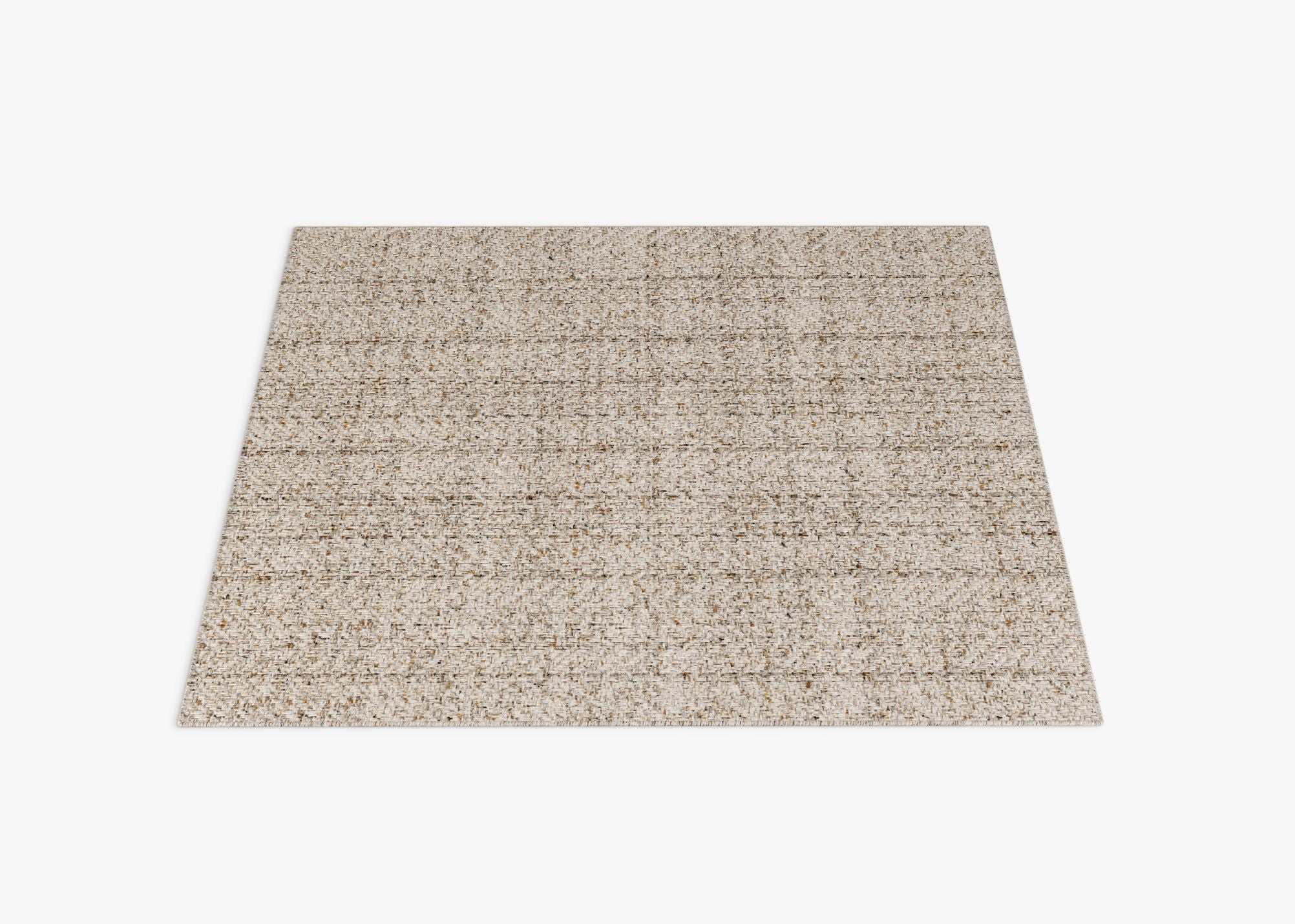 Eco-Friendly Outdoor Rug in Sand Dune Beige, laid flat, has a pattern that hides dirt. #color_Sand Dune Beige
