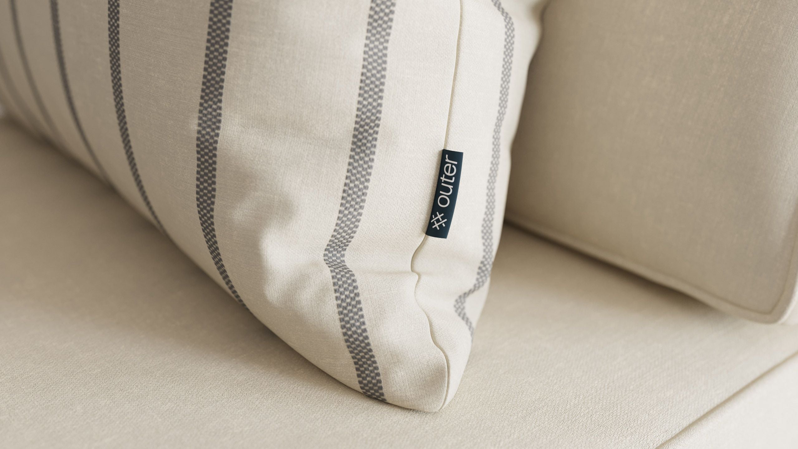 OuterWeave Outdoor Throw Pillow - 20 x 20 #color_palisades gray stripe